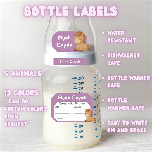 Waterproof Baby Bottle Labels – Farm Animals, Daycare Write-on Stickers FULL SET - Etsy