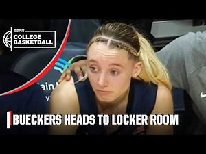 Paige Bueckers heads to locker room after getting tangled up on the court | ESPN College Basketball