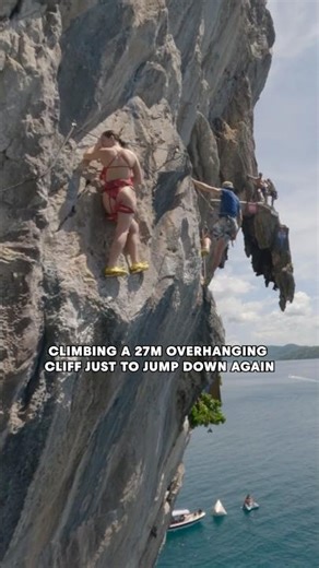 most watched #short of 2025 unlocked 😮‍💨🔥 it’s a rock climbing cliff diving combo 😳