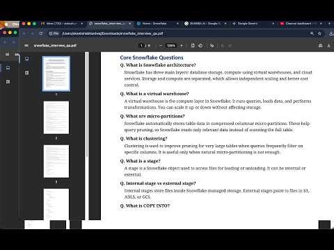 ❄️ Core Snowflake Interview Questions