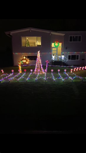 Christmas light strips diy I used a tape measure to place my lawn stakes, then roped my lights up & down putting a strip at the top to the next row. I used mini leds this is 2000 lights! #christmas #fyp #christmastiktok #christmasyarddecortaions #christmasoutdoordecor #christmaslights #christmaslightshow #christmas2024 #christmasdiy #christmastrees #christmascountdown #candycane