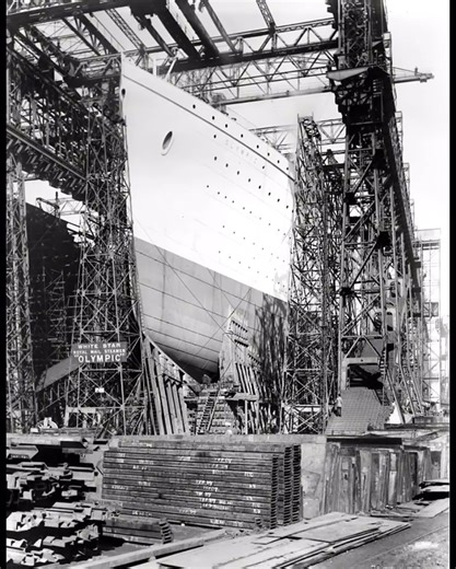 RMS Olympic construction and launch (1907-1910) #titanic #olympic #viralvideo #history #ship #fypシ
