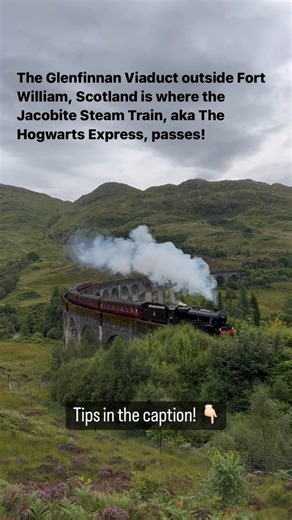 The Glenfinnan viaduct is where you can see the Hogwarts Express (aka The Jacobite Steam Train) pass by twice a day. If you’re looking to hitch a ride to Hogwarts and get sorted into Hufflepuff (the best house), here’s how to do so: The easiest way to see is to rent a car. It’s only a 30-minute drive from Fort Williams and there’s a huge parking lot. However, if you are like me and don’t drive, here’s what you do: Take the morning train (not the bus) as it times closer to the train than the bus.