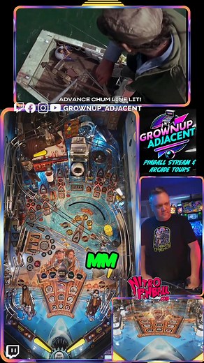#pinball #arcade #livestream #streaming #gaming #retro #pinballmachine #live Sharks beware! This pinball machine bites back. Join our live streams daily at 8 AM & 3:30 PM for more flipper frenzy. Tag a friend who loves pinball or retro gaming! | Grownup Adjacent Pinball | Facebook