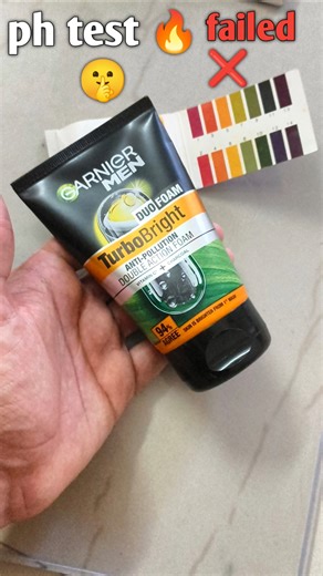garnier Men do foam turbo bright facewash pH test 😱 #facewash #phtest
