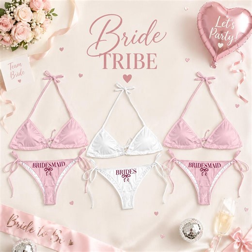 Personalized Bride String Bikini Set, Bachelorette Party Bridesmaid Gifts Bridal Shower Gift Swimwear - Etsy