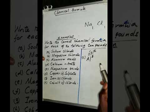 Examples on writing chemical formula