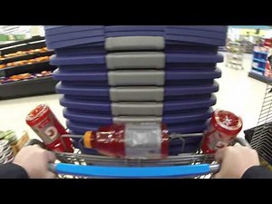 Walmart Checkout of Wheeled Sterlite Plastic Containers, Gatorade & Orange Juice to U-Haul, GOPR0681