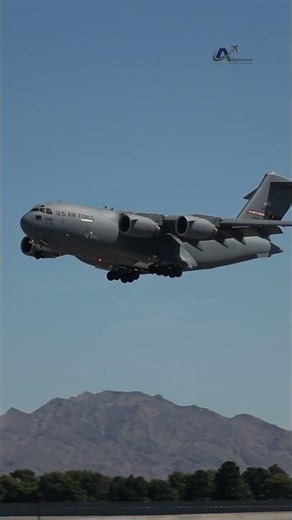 Boeing C17-A GLOBEMASTER III LANDING AT LAS 4K #plane
