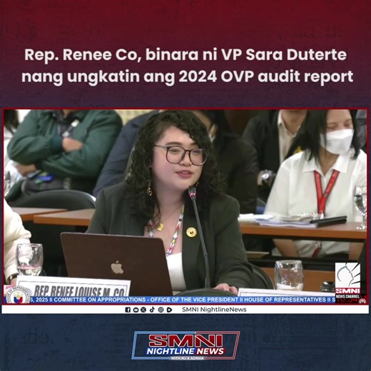 992K views · 18K reactions | Rep. Renee Co, binara ni VP Sara Duterte nang ungkatin ang 2024 OVP audit report. | Nightline News | Facebook