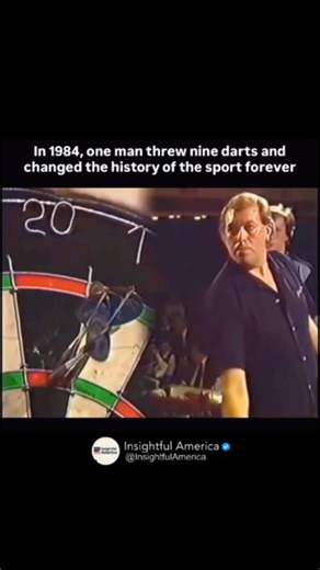 Insightful America on Instagram: "On October 13, 1984, English darts icon John Lowe made history by becoming the first player ever to hit a perfect nine-dart finish on live television at the MFI World Matchplay. Starting from 501, Lowe delivered two flawless 180s, then coolly closed the leg with treble 17, treble 18, and double 18. The moment instantly entered darts folklore, earning him £102,000 and cementing his legacy as one of the sport’s true pioneers. Even decades later, that nine-dart seq