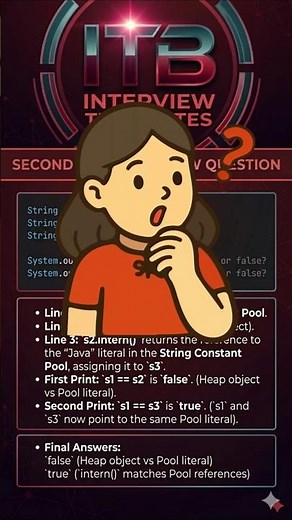 #41 Stop Using Strings Wrong! Java .intern() Explained in 30s ⚡ #java #interviewtechbytes