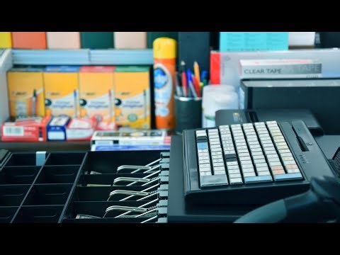Office ASMR: Work With Me | POS Cash Register-Money Counting-Cash Drawer-Barcode Reader-Typing Sound