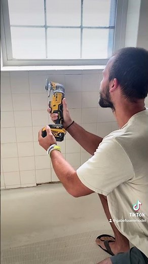 Best way to remove grout #multitool #diy #bathroom #groutcleaning