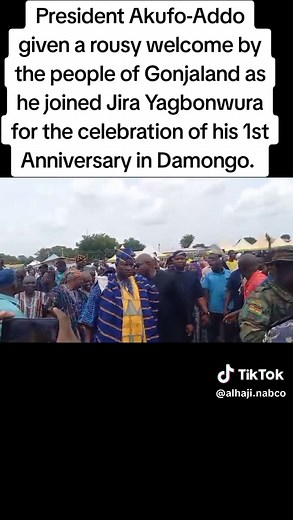 President Akufo-Addo given a tumultuous welcome by the people of Gonjaland. #ManOnMission #tiktok