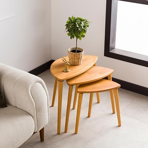 Nesting End Side Coffee Table Set of 3 Walnut Wood, Mid Century Modern Small Nest of Table, Round Side Coffee Nest Table Set 2 or 3 - Etsy