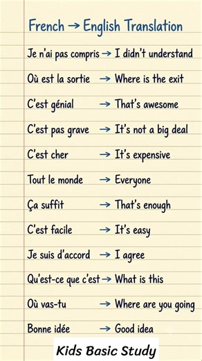 Daily words in French with English translation #easyfrench