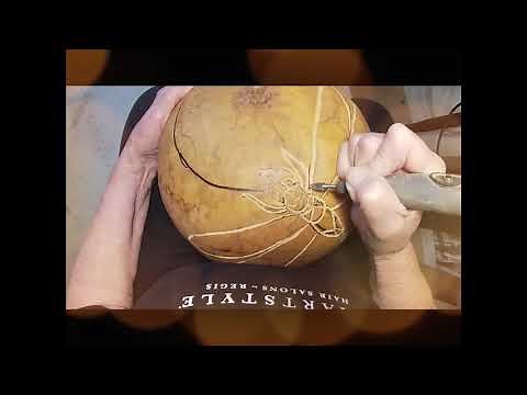 Dragonfly Power Carved On A Gourd With A Dremel For Beginners