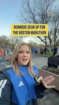 Runners gearing up for the Boston Marathon in Boston, Massachusetts