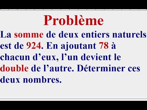 Résoudre un système d'équations pour répondre à cette question