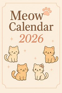 Kawaii Katze Jahresplaner 2026 | Süßer druckbarer Planer A4 PDF | Miau Kalender | Digitaler Download - Etsy.de