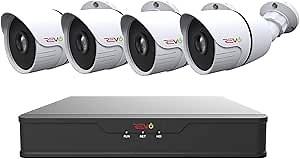 REVO America Hybrid 8Ch. 1TB HDD DVR Video Security System, 4 x 1080p Indoor/Outdoor IR Bullet Cameras - Remote Access via Smart Phone, Tablet, PC & MAC (RUH81B4G-1T)