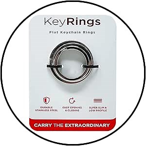 KeySmart Key Rings - Pack of 3 Flat Key Chain Rings for Key Attachment - Easy Opening and Closing Round Split Metal Key Rings for Keychains - Slim & Durable Large, Medium and Small Rings…
