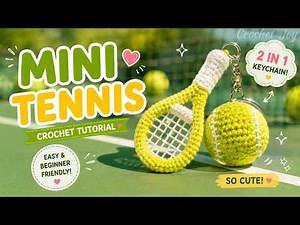 How to Crochet a Cute Mini Tennis Ball Keychain | Sporty & Realistic Tutorial