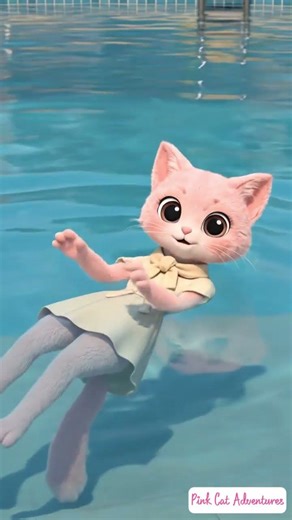 Pink Cat at the Pool 🏊‍♀️ (Part 3)