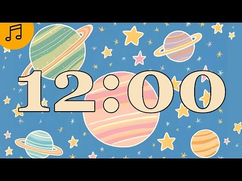 12-Minute Timer with Music for The Classroom / Chill and relax / Galaxy, Space, Stars 🪐💫🔭•☄️🌙