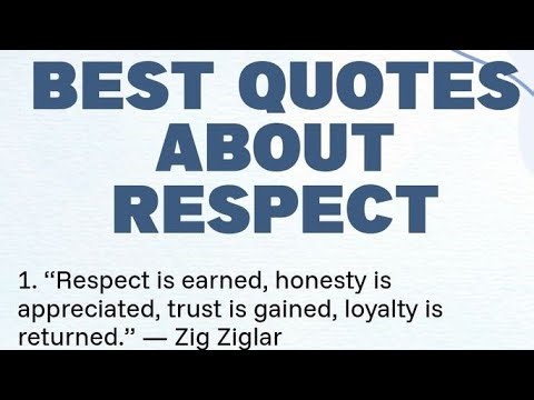Best quotes About Respect