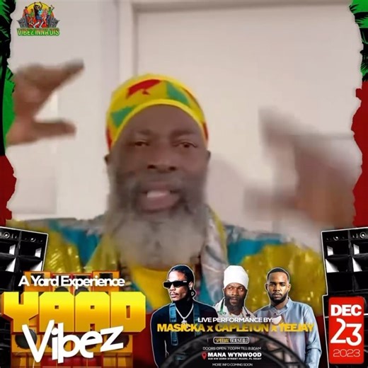 #capletonliveinconcert🔥🔥🔥🔥 December 23 at 📍 Mana Wynwood Miami Florida alongside @masickamusic @teejay.uptopboss presented by @vibezinnadis You do not want to miss #yaadvibezmiami in Miami this Christmas‼️ #capleton #kingshango #reggae #dancehall #music #miami #florida #masicka #teejay | Capleton