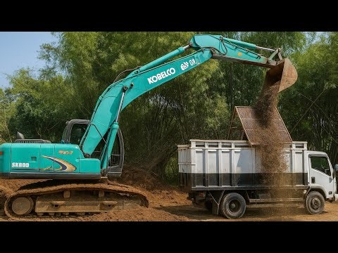 Excavator Loading Sand into Dump Truck | Heavy Equipment in Action