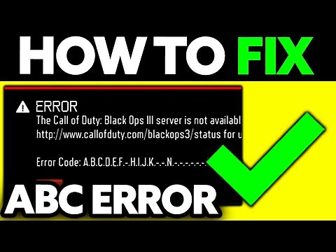 How To FIX ABC Error BO3 2023/2025 Xbox