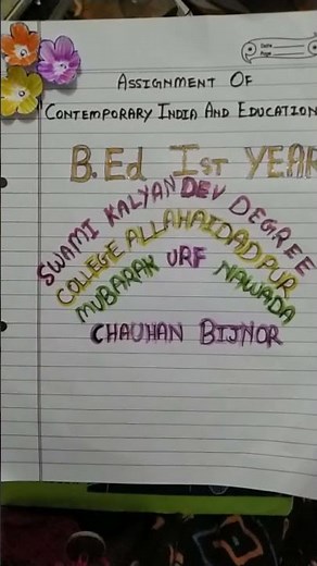 # Assignment of b.ed first year #