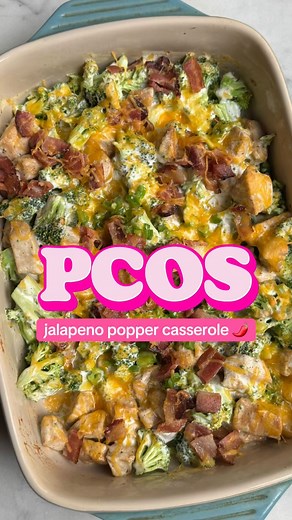 PCOS Weight Loss + Fertility I Cory Ruth on Instagram: "Jalapeño poppers in casserole form? Ya’ll 🥵 this one is just too good not to share🌶️ You need this dinner recipe in your life Comment “RECIPE” to get the full recipe!✨ Jalapeño poppers get a PCOS glow-up 💫 with the addition of estrogen-regulating broccoli and a high-protein twist to that classic comforting cream cheeseee 🙏 And if you’re not a cottage cheese fan, you won’t even know it’s in there because it’s blended upppp!💅🏼 For those