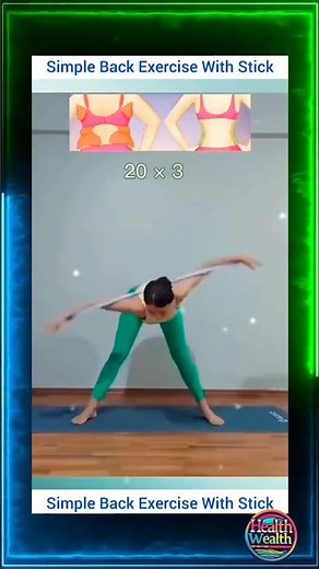 Simple Back Exercise With Stick | 3 Rounds x 20 Reps for Posture & Flexibility #shorts