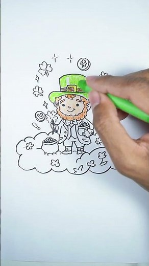 Draw a Lucky Leprechaun 🍀 | Easy St. Patrick’s Day Drawing! #shorts