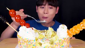 22K views · 1.2K reactions | Asmr Costco Birthday Cake With Sugar-Coated Fruit MuKBang | 봉길이 Bonggil | Facebook