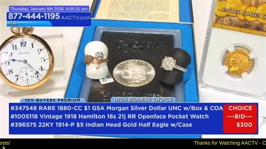 We go LIVE at 7pm ET with Rob bringing you Nonstop Auctions and Buy It Now Deals! You won't find better deals anywhere else, call in before the show starts with requests and offers. Thanks for watching! | America’s Auction Channel