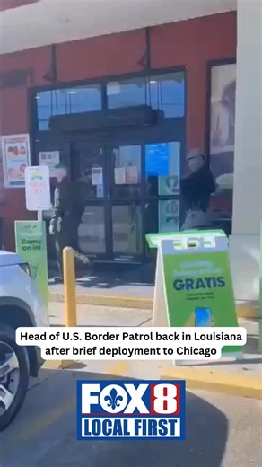 United States Border Patrol leader Gregory Bovino is back in Louisiana after brief deployment trip to Chicago. | WVUE FOX 8