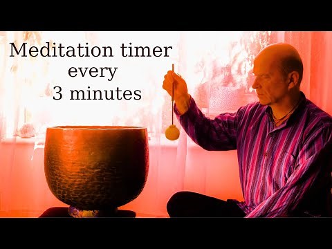 Meditation Timer Low frequency Temple Bell sounds every 3 minutes for 15 minutes