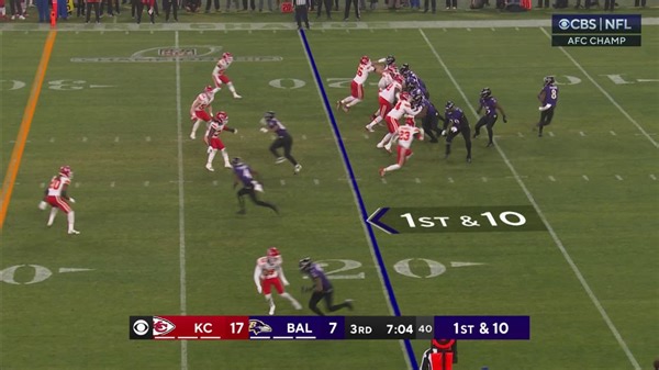 Gus Edwards' 16-yard catch and run ends with significant contact along sideline