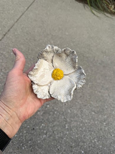 Ceramic Fried Egg Poppy Flower | Raku Version | Romneya Coulteri | Matilija Poppy - Etsy