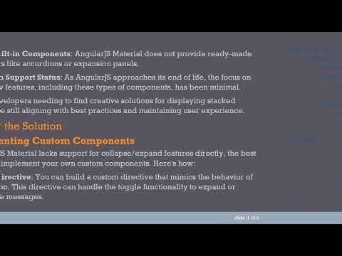 How to Show Stacked Messages in AngularJS with Collapse/Expand Support