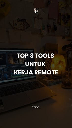 Noirys | Remote Worker on Instagram: "Top 3 tool untuk para pekerja remote! 👩‍💻 Kalo mau belajar kerja remote atau side job sesuai skill, komen “BAGI” nanti aku bagi modul dan tools buat belajarnya🤩 #remotework #kerjaremote #career"