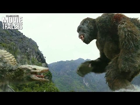 Kong: Skull Island Clip | The King Kong Battles a Gigantic Skull-Crawler