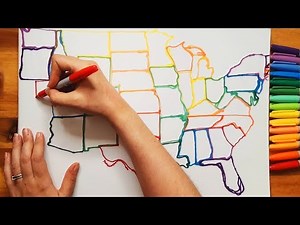 ASMR Drawing a Map of the United States of America (Map Monday)