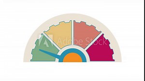 Business credit score. Customer satisfaction indicators levels. Accelerate rating icon motion graphic shape animation