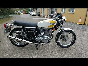 TRIUMPH TRIDENT T160 AT RUSSELL JAMES MOTORCYCLES. WALK ROUND AND START UP